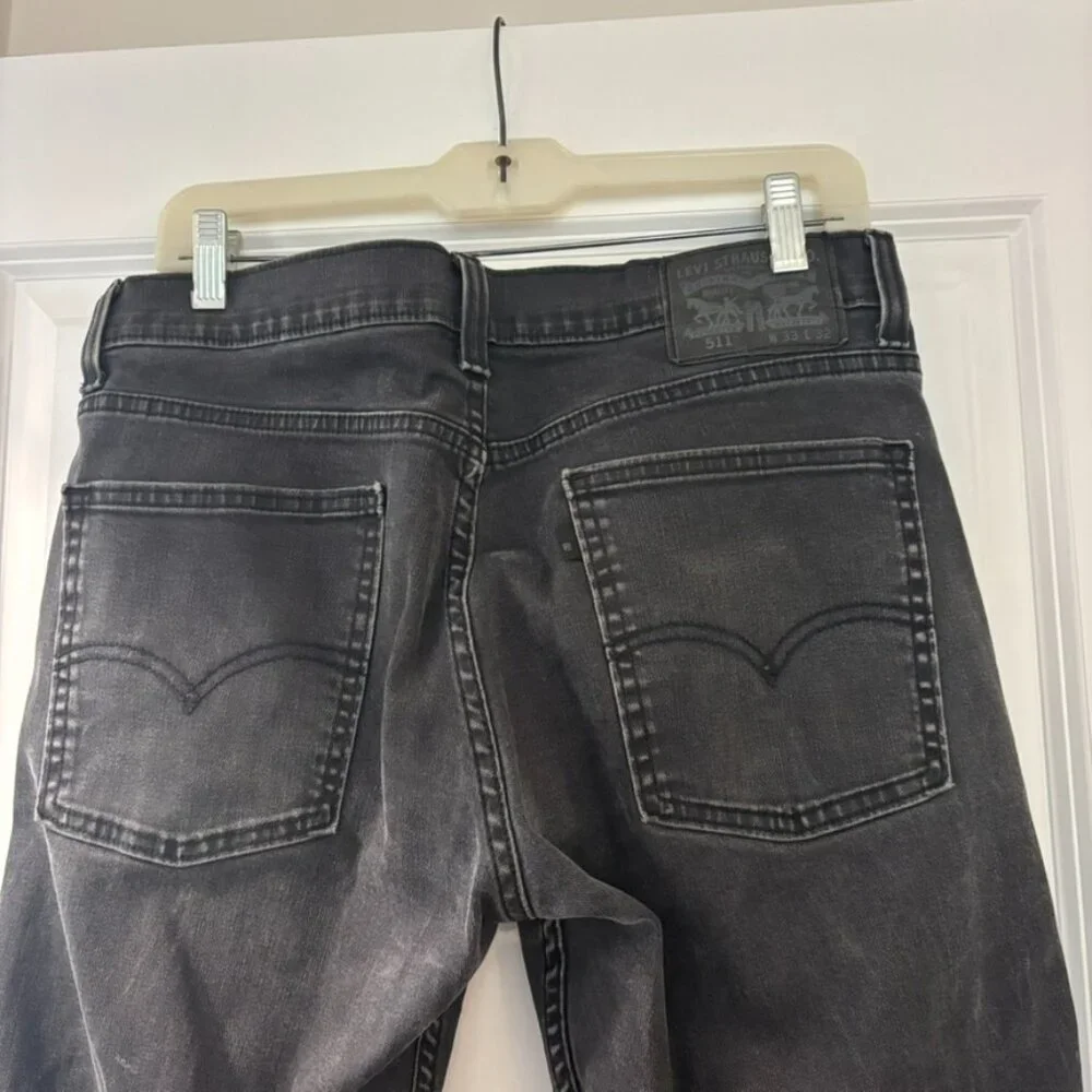 Men's Levi Strauss 511 Black Slim Jeans - Picture 4 of 9